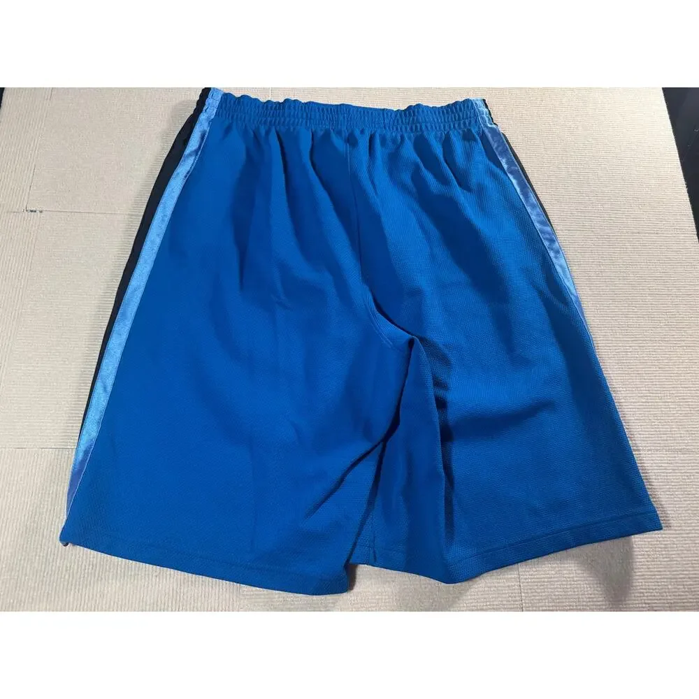 Nike Basketball Shorts Men's XL Blue Stripe Mesh Drawstring Athletic